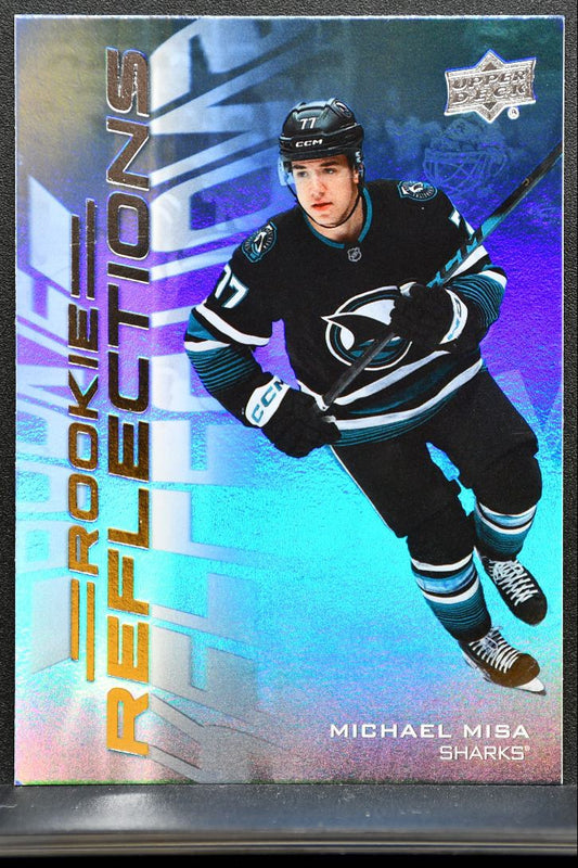2025-26 UD Extended Series Rookie Reflections Michael Misa RR-9 Sharks RC 7405