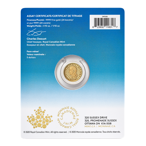 2025 The Majestic Polar Bear: First Strikes – 1/10 oz. 99.99% Pure Gold Coin (Premium Bullion)(249585)