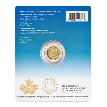 2025 The Majestic Polar Bear: First Strikes – 1/10 oz. 99.99% Pure Gold Coin (Premium Bullion)(249585)