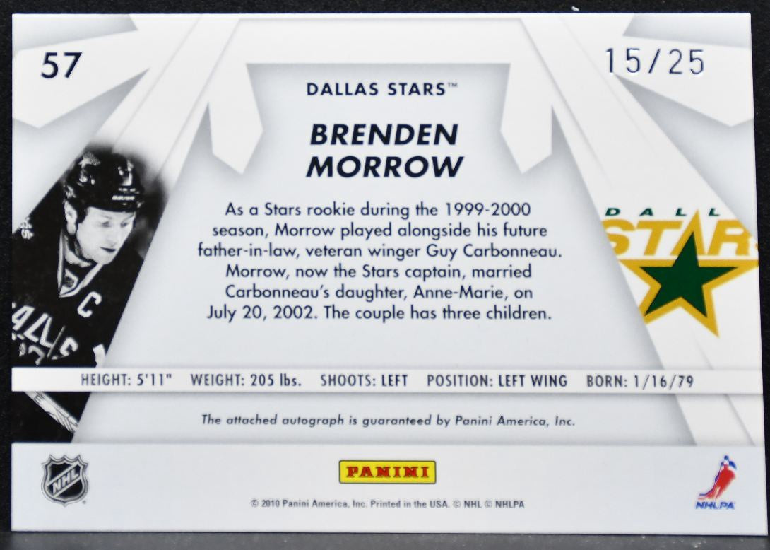 2010-11 Donruss Boys of Winter Autographs Brenden Morrow Stars Auto 15/25 4071