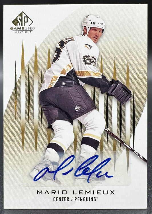 2013-14 SP Game Used Autographs Mario Lemieux 28 Pittsburgh Penguins Auto