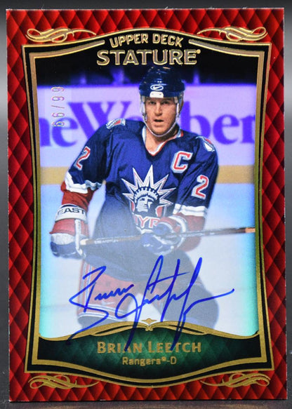 2023-24 UD Stature Brian Leetch 28 New York Rangers Auto 66/99