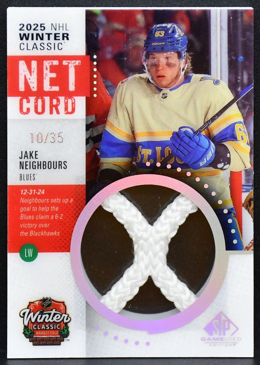 2025-26 SP Game Used Net Cord Relics Neighbours Blues 10/35 Net Cord 3046