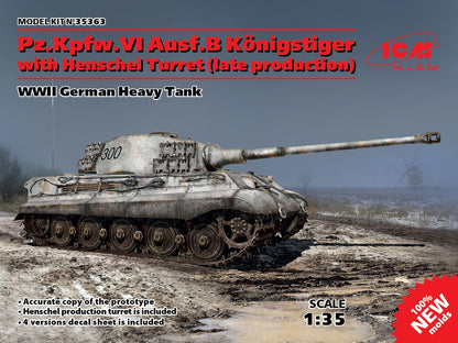 ICM 1/35 Pz.Kpfw.VI Ausf.B King Tiger with Henschel Turret (late production), WWII German Heavy Tank