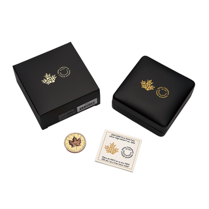 Feuille d'érable en or – Pièce de monnaie en or pur à très haut relief (2025) (250695) 