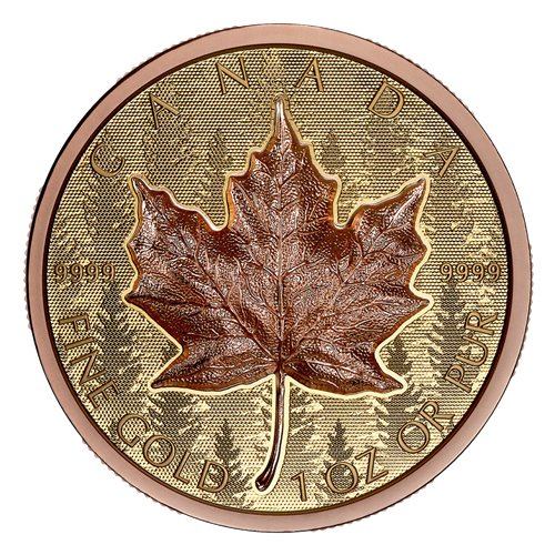 Feuille d'érable en or – Pièce de monnaie en or pur à très haut relief (2025) (250695) 
