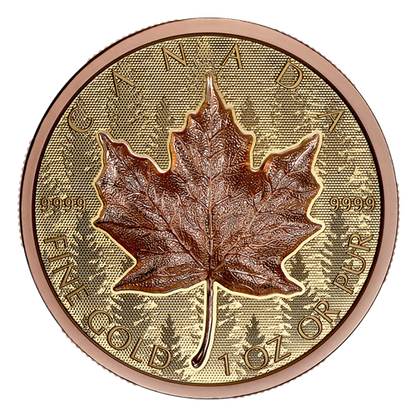 Feuille d'érable en or – Pièce de monnaie en or pur à très haut relief (2025) (250695) 