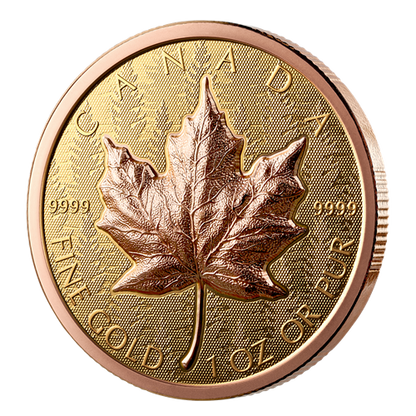 Feuille d'érable en or – Pièce de monnaie en or pur à très haut relief (2025) (250695) 