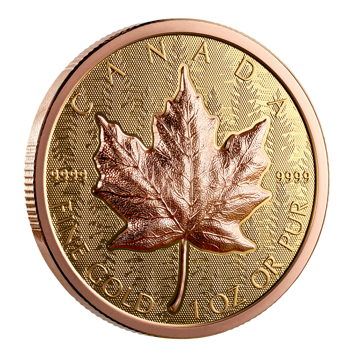 Feuille d'érable en or – Pièce de monnaie en or pur à très haut relief (2025) (250695) 