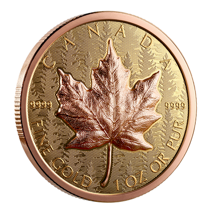 Feuille d'érable en or – Pièce de monnaie en or pur à très haut relief (2025) (250695) 
