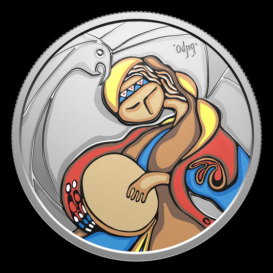 2025 $20 38mm 9999Ag Coin - Folk Singer by Daphne Odjig