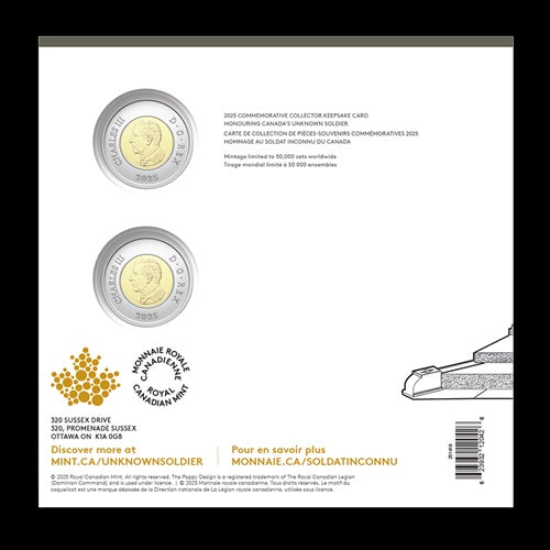 2025 Commemorative Collector Keepsake Card - Honouring Canada's Unknown Soldier (251419)