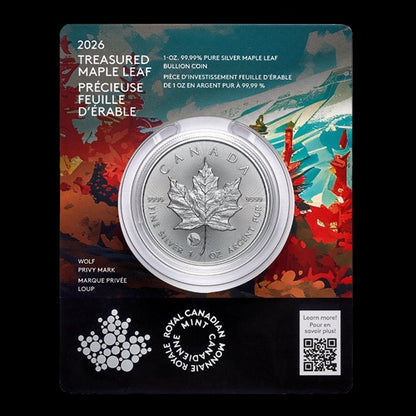 2026 $5 1oz 9999Ag - Treasured Maple Leaf  SML: Wolf Privy Mark (Premium Bullion) (251911)