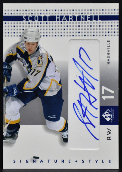 2002-03 SP Game Used Signature Style Scott Hartnell SS-SH Predators Auto 7617