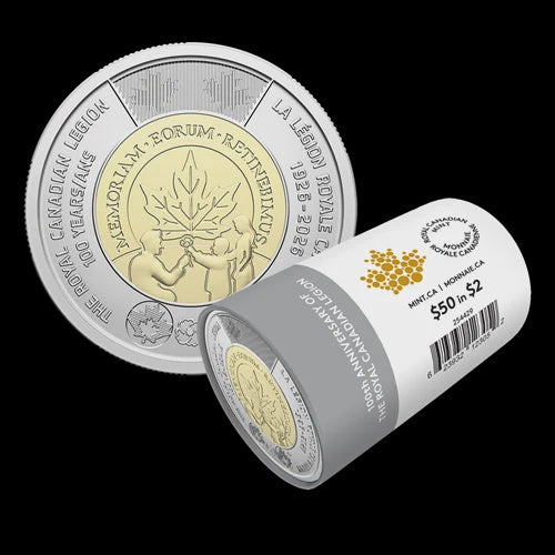 2026 $2 100th Anniversary of The Royal Canadian Legion Special Wrap Roll