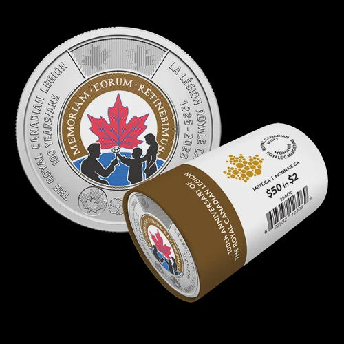 2026 $2 100th of The Royal Canadian Legion Colourized Special Wrap Roll