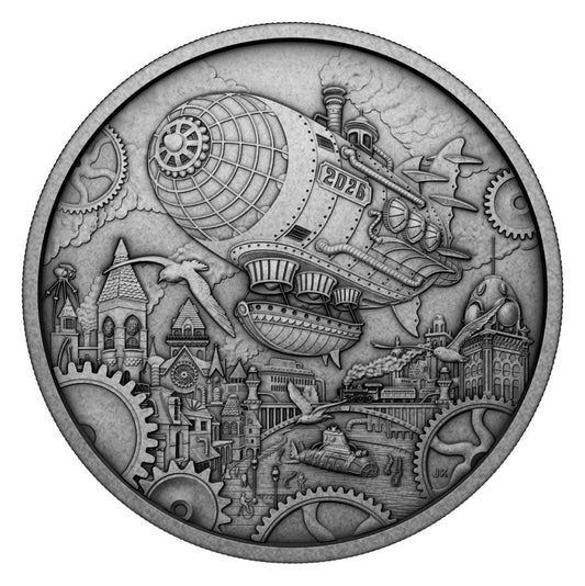 2026 $50 Fine Silver Coin - A Whimsical Tale - Blimp (255106)