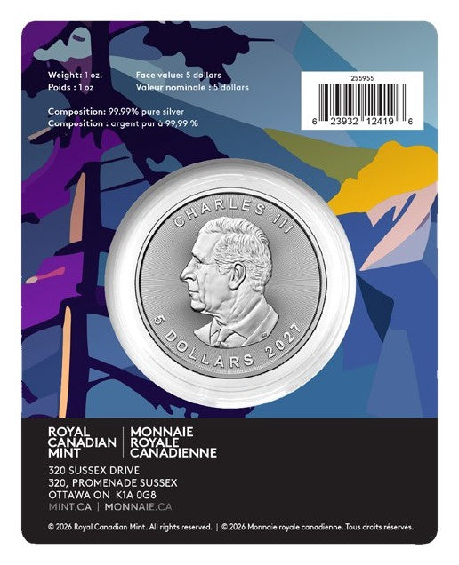 2027 1oz. Pure Silver Premium Bullion Maple Leaf Clover Privy Mark (255955)