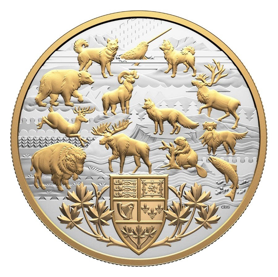 2026 $50 Fine Silver Coin - Heraldic Landscape: Animals of Canada (255985)