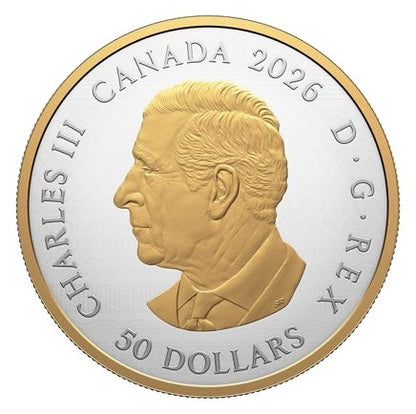 2026 $50 Fine Silver Coin - Heraldic Landscape: Animals of Canada (255985)