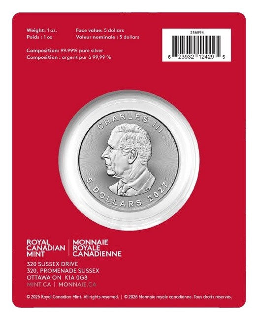 2027 1 oz. Silver Premium Bullion Treasure Maple Leaf Year of the Goat (256094)