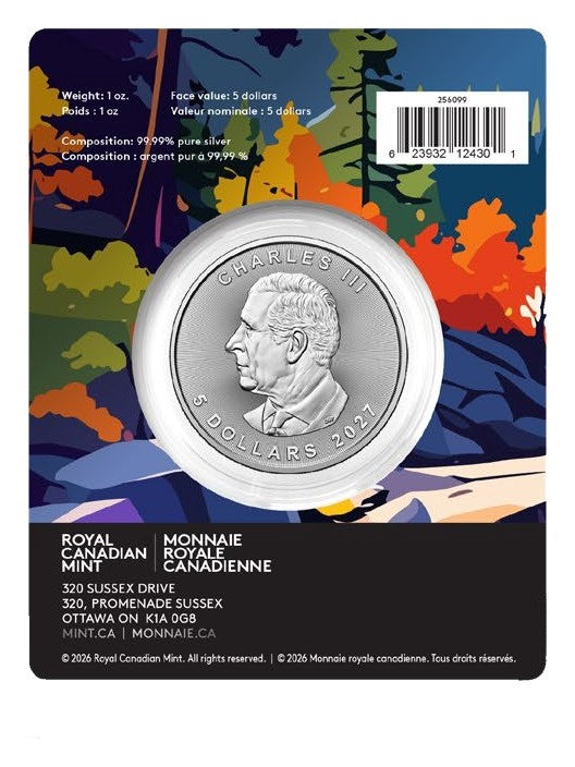 2027 1oz. Silver Premium Bullion Maple Leaf Loon Privy Mark (256099)