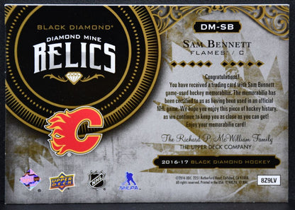 2016-17 UD Black Diamond Mine Relics Sam Bennett DM-SB Flames 077/199 Jersey 4428