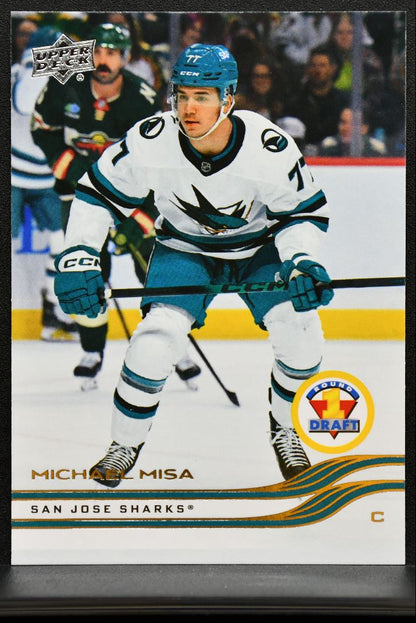 2025-26 Upper Deck Extended Series Round 1 Draft Michael Misa 750 Sharks RC 7412