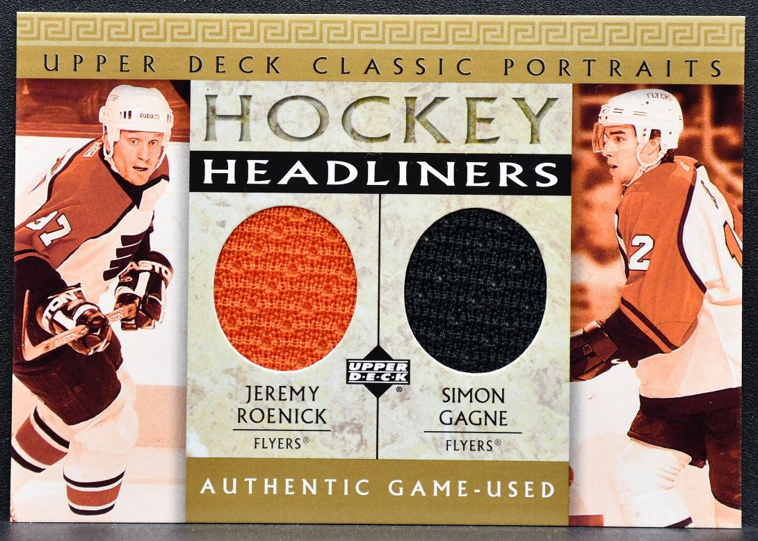 2002-03 UD Classic Portraits Headliners Jeremy Roenick/Simon Gagne Flyers 4404