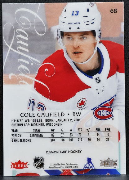 2025-26 Flair Cole Caufield 68 Montreal Canadiens 1037