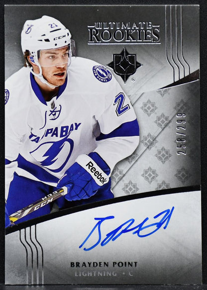 2016-17 UD Ultimate Collection Rookies Brayden Point 118 RC Auto /299