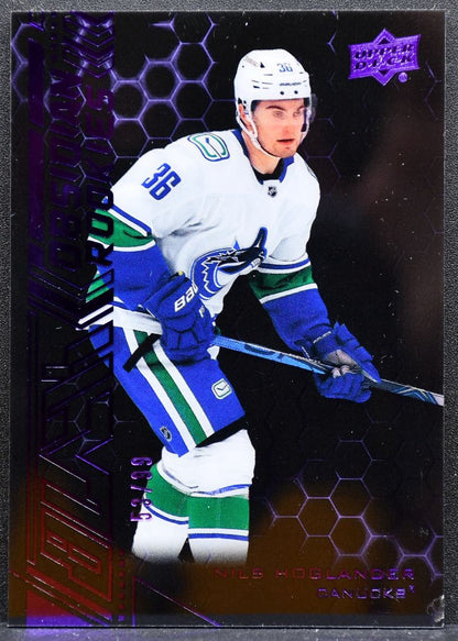 2020-21 Upper Deck Black Obsidian Rookies NIls Hoglander Canucks RC 53/99 6724