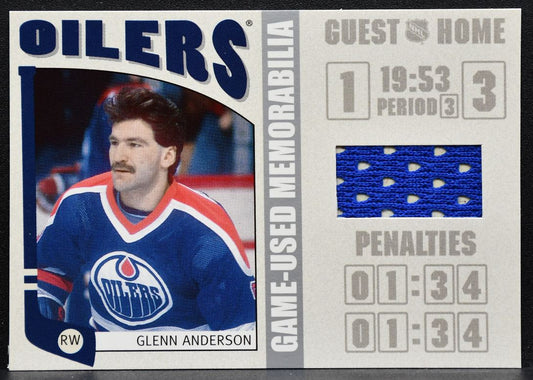 2004-05 ITG Franchises Canadian Memorabilia Glenn Anderson Oilers Jersey 4640