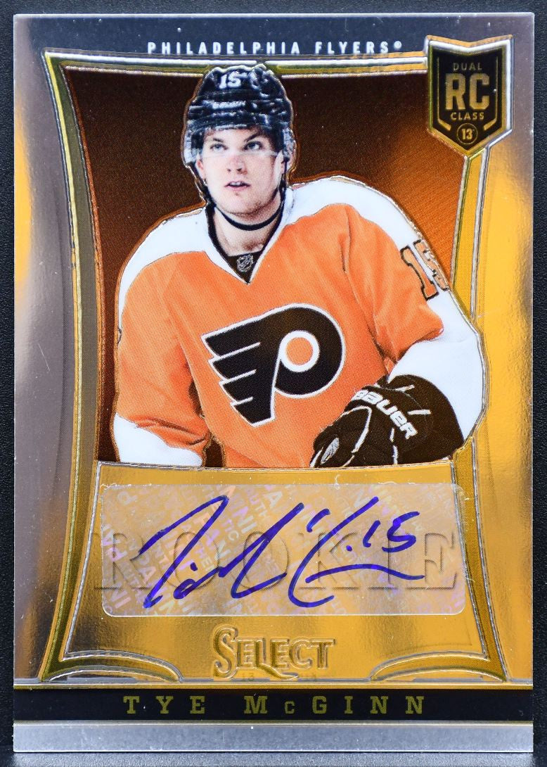 2013-14 Panini Select Rookie Auto Tye McGinn 232 Flyers RC Auto 185/399 8768