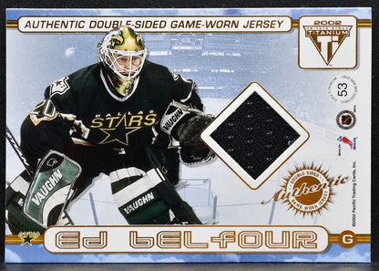 2001-02 Pacific Private Stock Titanium Double-Sideds Turco/Belfour Jersey 2226