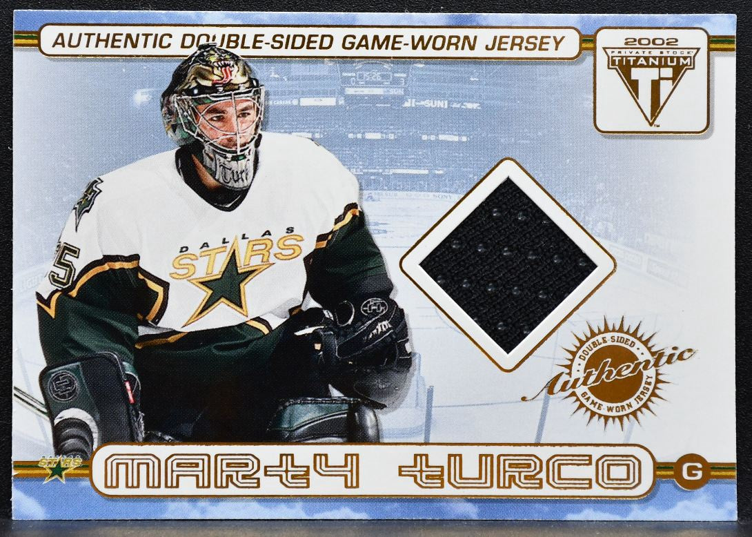 2001-02 Pacific Private Stock Titanium Double-Sideds Turco/Belfour Jersey 2226
