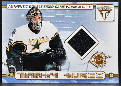 2001-02 Pacific Private Stock Titanium Double-Sideds Turco/Belfour Jersey 2226