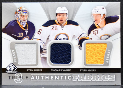 2012-13 SP Game Used Triple Authentic Fabrics Miller/Vanek/Myers Jersey 8451