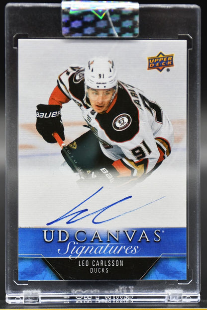 2023-24 UD Clear Cut Leo Carlsson CS-LC Anaheim Ducks RC Auto