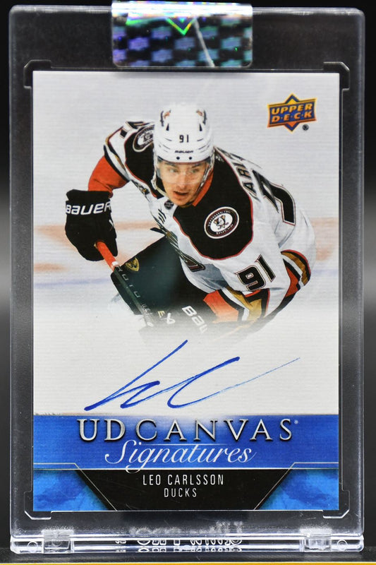 2023-24 UD Clear Cut Leo Carlsson CS-LC Anaheim Ducks RC Auto