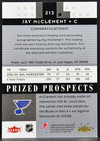 2005-06 Fleer Hot Prospects Prized Jay McClement 213 RC Auto 997/999 0473
