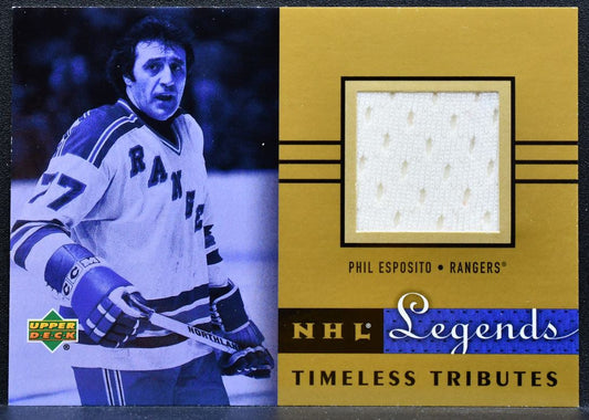 2001-02 UD Legends Timeless Tributes Phil Esposito TT-PE Rangers Jersey 0666