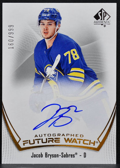 2021-22 SP Authentic Future Watch Auto Jacob Bryson Sabres RC Auto 160/999 7363