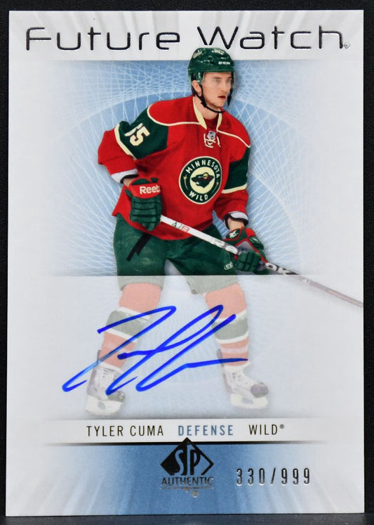 2012-13 SP Authentic Future Watch Tyler Cuma 223 Minnesota Wild RC Auto 330/999