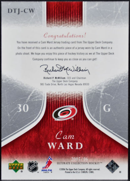 2005-06 UD Ultimate Collection Debut Threads Jerseys Ward RC /250 Jersey 1679