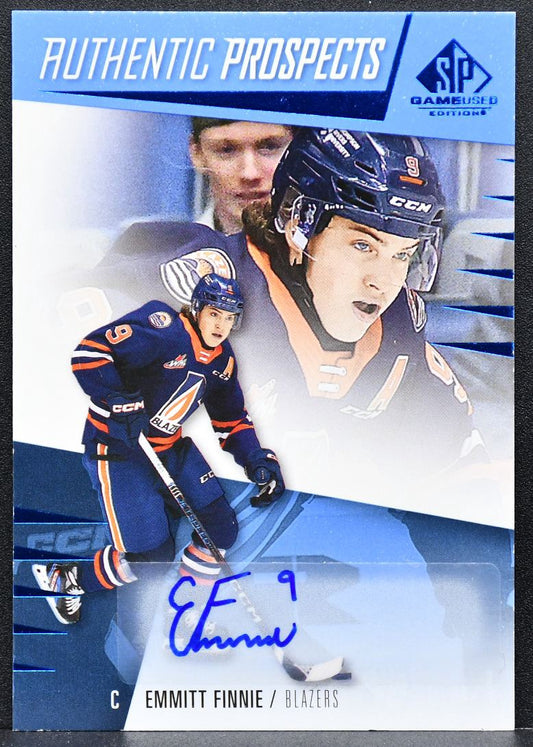 23-24 SP Game Used CHL Authentic Prospects Auto Emmitt Finnie Kamloops Blazers 9768