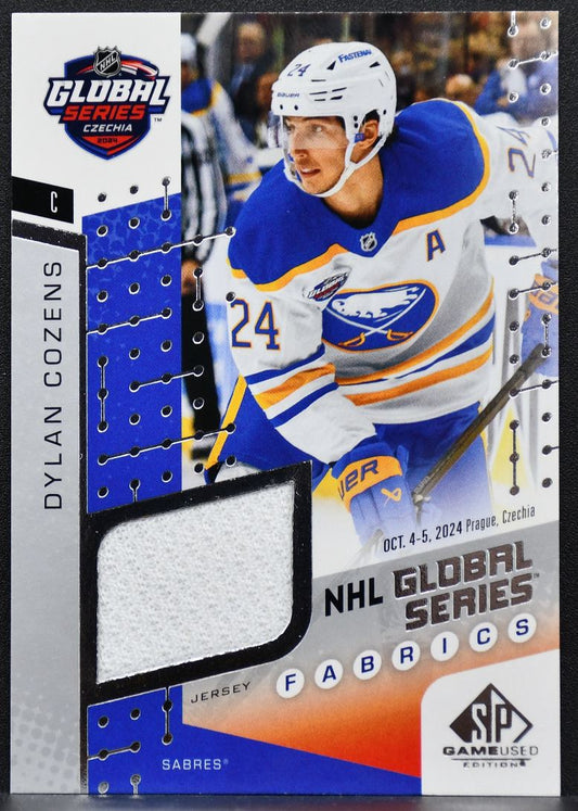 25-26 SP Game Used Global Series Czechia Fabrics Dylan Cozens Sabres Jersey 7826