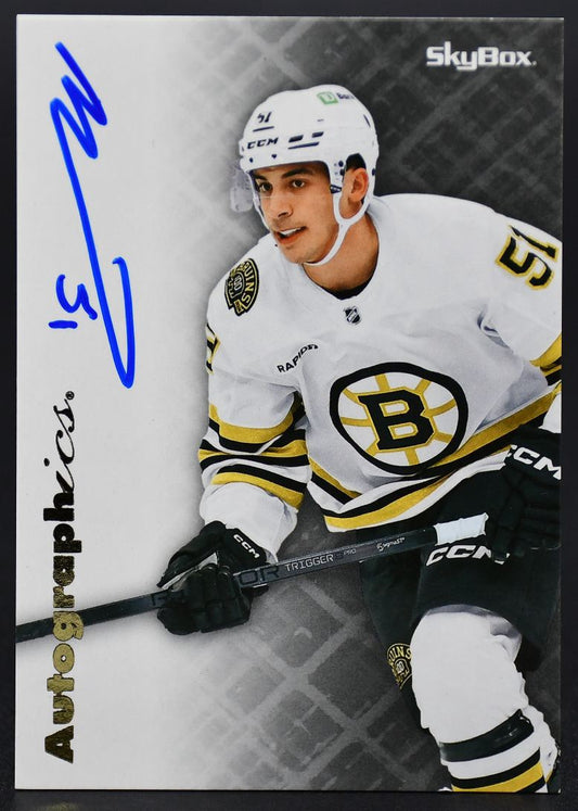 2023-24 Skybox E-X 2000 Matthew Poitras AG-MP Boston Bruins Auto