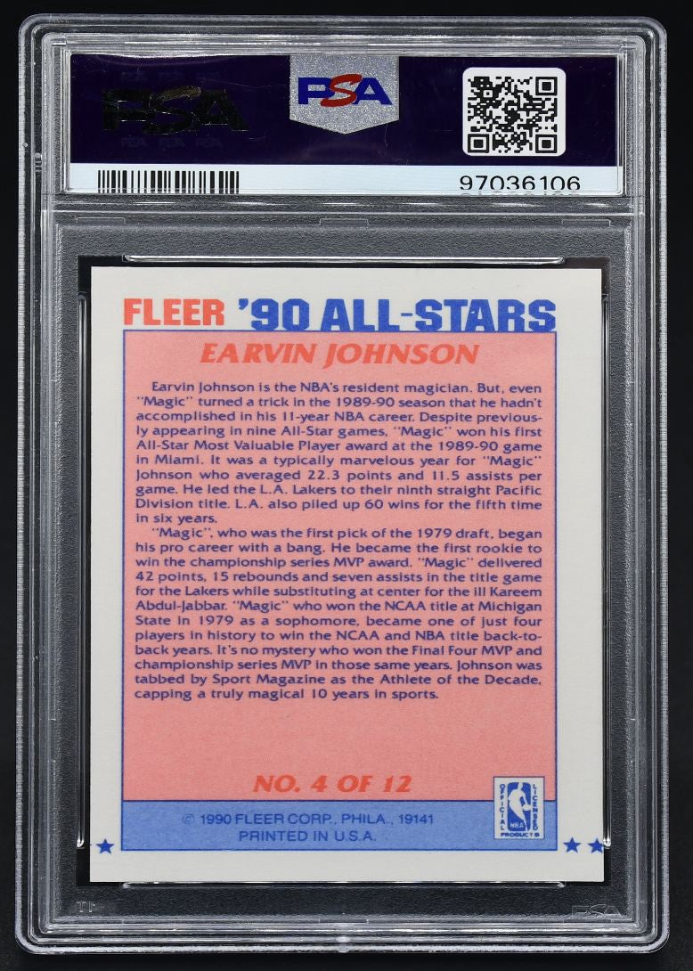 1990-91 Fleer All-Stars Earvin Johnson 4 L.A. Lakers