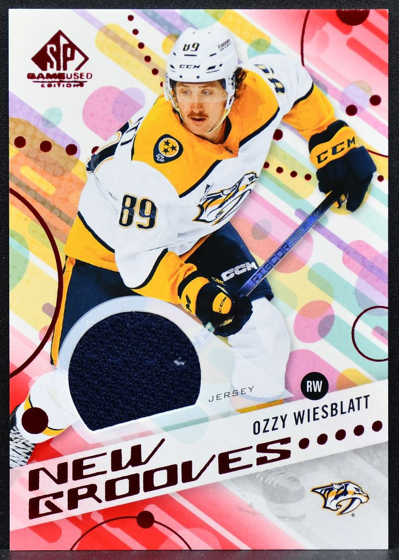 2025-26 SP Game Used New Grooves Red Jersey Ozzy Wiesblatt NG-16 RC Jersey 0183